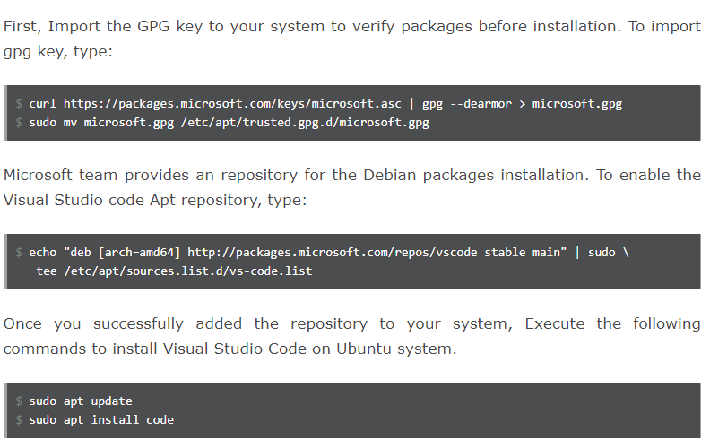 Install Visual Studio Code on Ubuntu  